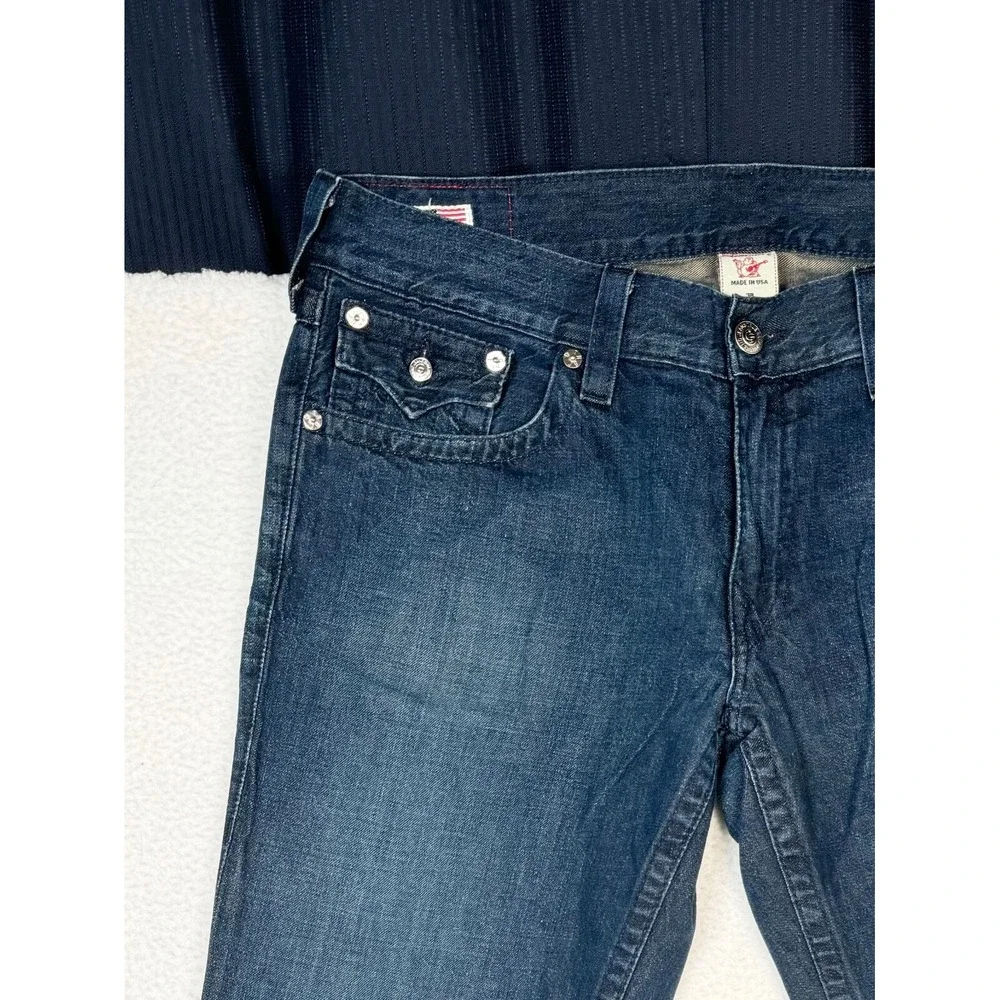 Vintage True Religion Jeans Mens 38 Fits 40x33.5 Blue Denim Straight Leg RICKY